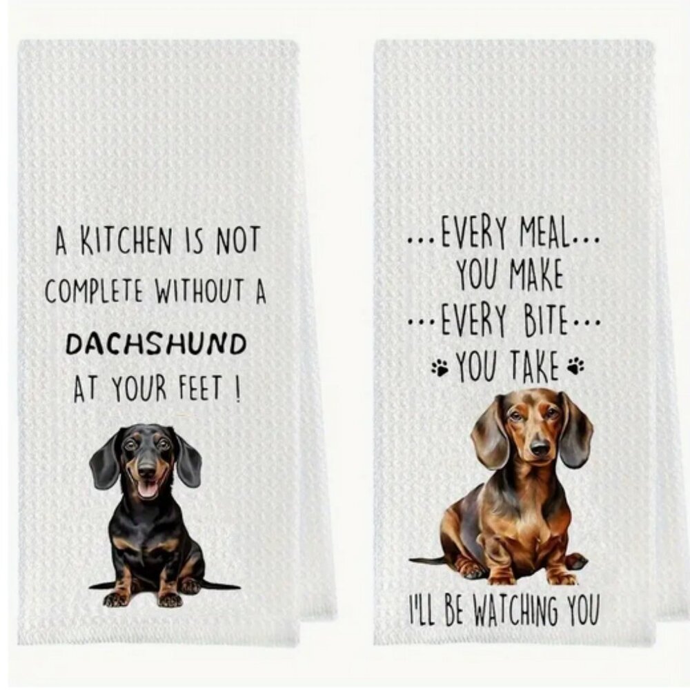 Dachshund Kitchen/Tea Towel - Set of 2 NWT